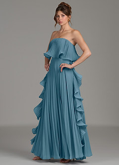 Azazie Alexia Abiti da Damigella Abito A-Line in Chiffon Drappeggiato Bermuda image3