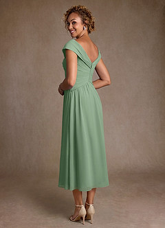 Azazie Mirta Suknie dla Matki Panny Młodej Linia A Pofałdowany Kwiatowe wypalenie Długość herbaty Sukienka image2