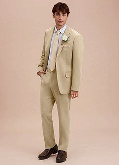 front Ethan Champagne Refined Weave Suit
