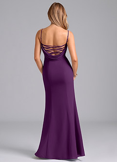 Azazie Wynni Bridesmaid Dresses Grape Mermaid Corset Chiffon Dress image6