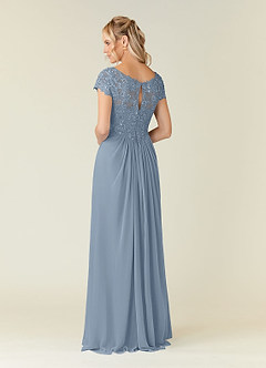 Azazie Jet Kleider für die Brautmutter A-Linie Pailletten Chiffon Kleid Staubblau image5