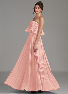 Azazie Alexia Bridesmaid Dresses Rosette A-Line Ruched Chiffon Dress image5