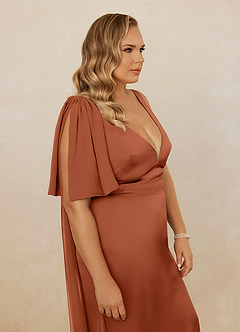 Christian Siriano Bridal for Azazie 1011 Bridesmaid Dresses Cedar Rose Mermaid Bow Stretch Satin Dress image17