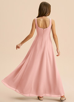 Azazie Lambie Junior Rosette A-Line Pleated Chiffon Dress image8