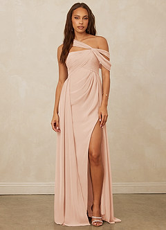 Christian Siriano Bridal for Azazie 1014 Brautjungfernkleider A-Linie Schulterfrei Chiffon Kleid Englisches Rosa image4