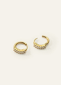front 18K Gold Plated French Retro Minimalist Hoop Earrings