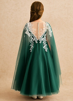 Azazie Dandelion Robe Demoiselle D'honneur Fillette Robe Princesse en Dentelle émeraude image2