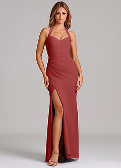 Azazie Emeria Suknie dla druhen Syrena Dekolt w kształcie serca Szyfon Do ziemi Sukienka image3