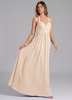 Azazie Darlyn Bridesmaid Dresses White Alabaster A-Line Pleated Chiffon Dress image6