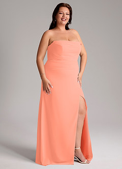 Azazie Leonis Bridesmaid Dresses Sunset Sheath Strapless Chiffon Convertible Dress image14