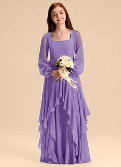 Azazie Clara Junior Tahiti A-Line Blouson Chiffon Dress image6