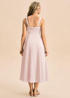 Azazie Ramona Junior Blushing Pink A-Line Sweetheart Neckline Stretch Satin Dress image2