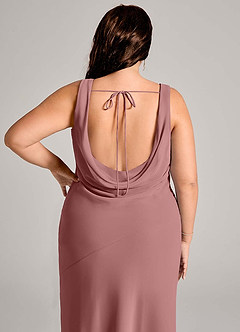 Azazie Rylina Bridesmaid Dresses Desert Rose Mermaid Pleated Chiffon Dress image12