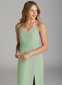 Azazie Becca Junior Dusty Sage Mermaid Chiffon Dress image3