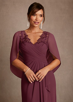 Azazie Santa Clara Moeder van de bruid jurken A-Lijn Jurk van Kant Cabernet image5