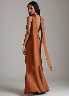 Azazie Saylor 신부 들러리 드레스 인어 스트랩리스 스트레치 새틴 바닥 길이 드레스 image8