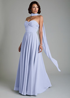 Azazie Petra Bridesmaid Dresses Lavender A-Line Corset Chiffon Dress image8