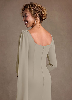 Azazie Merian 신부의 어머니 드레스 컬럼 주름진 스트레치 크레이프 무릎 길이 드레스 image6