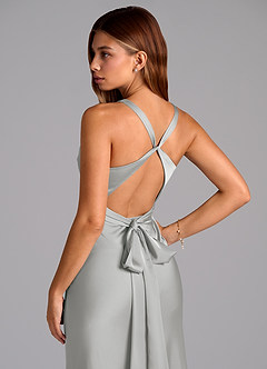 Azazie Hati Brudtärnklänningar Klä av Sjöjungfru i Stretch Satin Silver image2