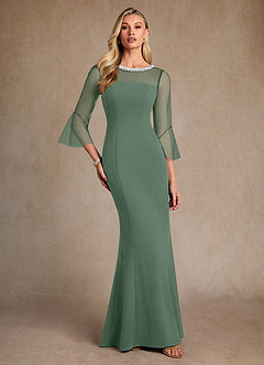 Azazie Bellevie Klänningar till brudens mor Klä Tubklänning i Stretch crepe Pärlbesatt Matcha image4