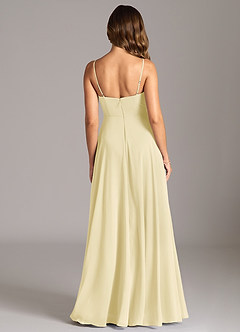 Azazie Amani Bridesmaid Dresses Lemon Sorbet A-Line Pleated Chiffon Dress image2