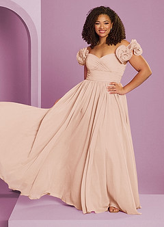 Barbie ♥ Azazie Bridesmaid Dresses English Rose A-Line Off the Shoulder Chiffon Convertible Dress image16