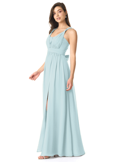Azazie Olani Bridesmaid Dresses Mist A-Line Off the Shoulder Chiffon Convertible Dress image4