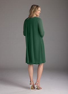 Azazie Sunny Kleider für die Brautmutter A-Linie Plissee Gittergewebe Kleid Dunkelgrün image4