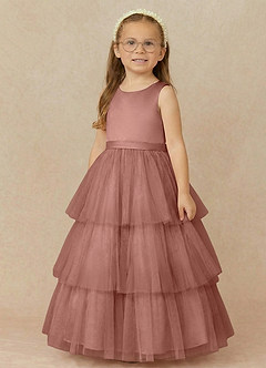 Azazie Margie Flower Girl Klänningar Klä A-Line i Tyll Rosett image3