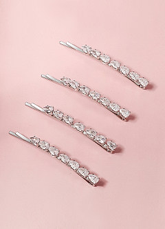 front Set di fermagli per capelli in cristallo semplice