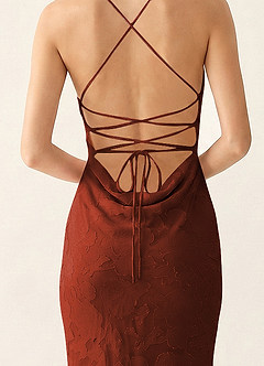 Natasha Burnt Umber Jacquard Corset Mermaid Prom Dress image7