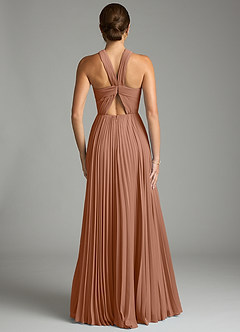 Azazie Afra Bridesmaid Dresses Bronzer A-Line Pleated Chiffon Dress image2