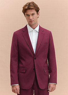 front James Burgundia Jachetă de costum elastică structurată