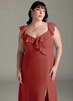 Azazie Sophie Bridesmaid Dresses Terracotta A-Line Off the Shoulder Chiffon Convertible Dress image13