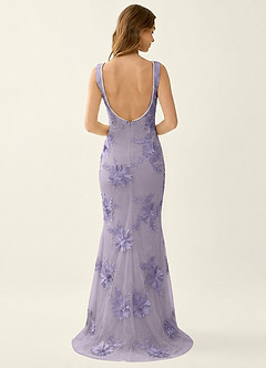 Juliette Pale Purple Lace Beading Mermaid Dress image2