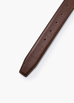 front Cinturón reversible de cuero texturizado para hombre