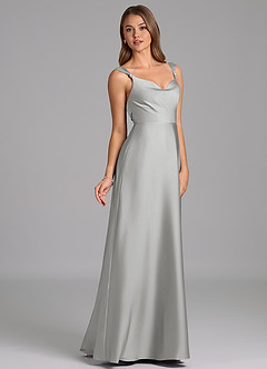 Azazie Beatrice 신부 들러리 드레스 A라인 스윗하트 네크라인 스트레치 새틴 바닥 길이 드레스 image5