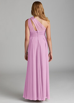 Azazie Charlize Junior A-Linie Gittergewebe Kleid Bonbonrosa image2