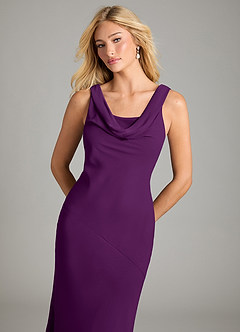 Azazie Rylina Bridesmaid Dresses Grape Mermaid Pleated Chiffon Dress image3