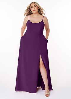 Azazie Moira Robes de demoiselle d'honneur Robe Trapèze en Mousseline de soie Décolleté Grain De Raisin image8