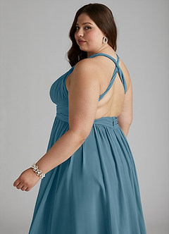 Azazie Ashia Bridesmaid Dresses Bermuda A-Line Pleated Chiffon Dress image8