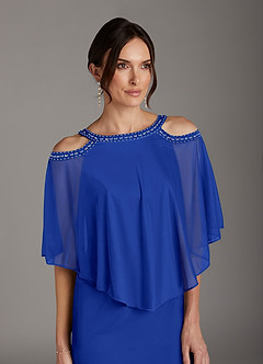 Azazie Junibee Mother of the Bride Dresses Royal Blue Sheath Sequins Mesh Dress image2
