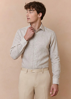 Elliot Natural Linen 100% Linen Dress Shirt