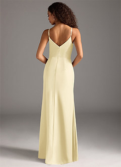 Azazie Deandra Bridesmaid Dresses Lemon Sorbet Mermaid Pleated Chiffon Dress image6