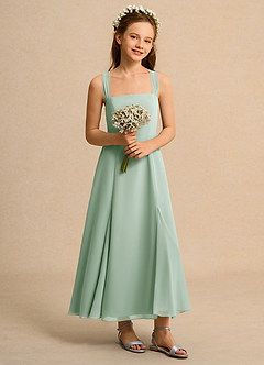 Azazie Tater Girl vestidos de niña de las flores Vestido de Agave de Gasa de Corte En A con Plisado image5