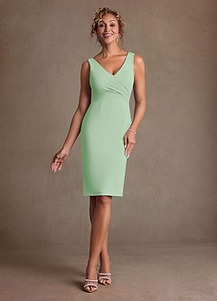 Azazie Irna Suknie dla Matki Panny Młodej Kolumna Szyfon Długość do kolan Sukienka image2