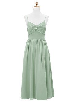 Azazie Zeya Junior Agave A-Line Chiffon Dress image7