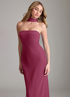 Azazie Lusinda Bridesmaid Dresses Mulberry Mermaid Off the Shoulder Chiffon Convertible Dress image8