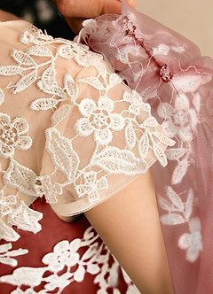 Azazie Dandelion Flower Girl Dresses Terracotta Ball-Gown Lace Dress image8