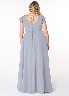 Azazie Claudine Bridesmaid Dresses A-Line Flutter Sleeve Chiffon Floor-Length Dress image9